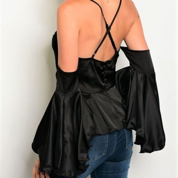 Black Off the Shoulder Top - Picture 2 of 2